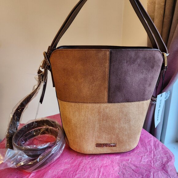 Steve Madden Handbags - Steven Madden *NWT* Cognac Multi color Bucket Bag